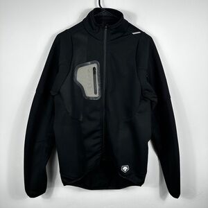 Descente Men’s Black Cycling Jacket Full Zip Thermal Performance Rear Pocket XL